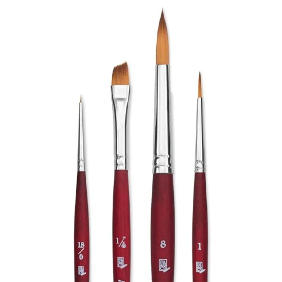 

Синтетические кисти серии Velvetouch 3950 - эксклюзивный набор из 4 штук с короткой ручкой от Blick