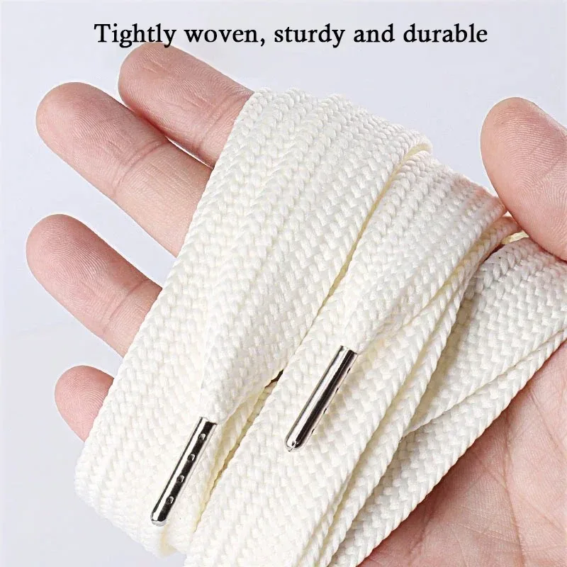 Lacci per scarpe da ginnastica casual classiche Stringhe piatte elastiche per scarpe da corsa Lunghezza 130 cm Testa in PVC resistente per uomo donna