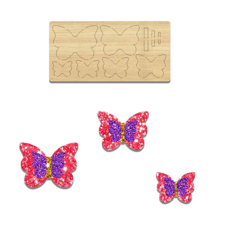 

Wooden Cutting Die for Butterfly Shaped Decorative Hairpin, Suitable for Most Machines, BC47
