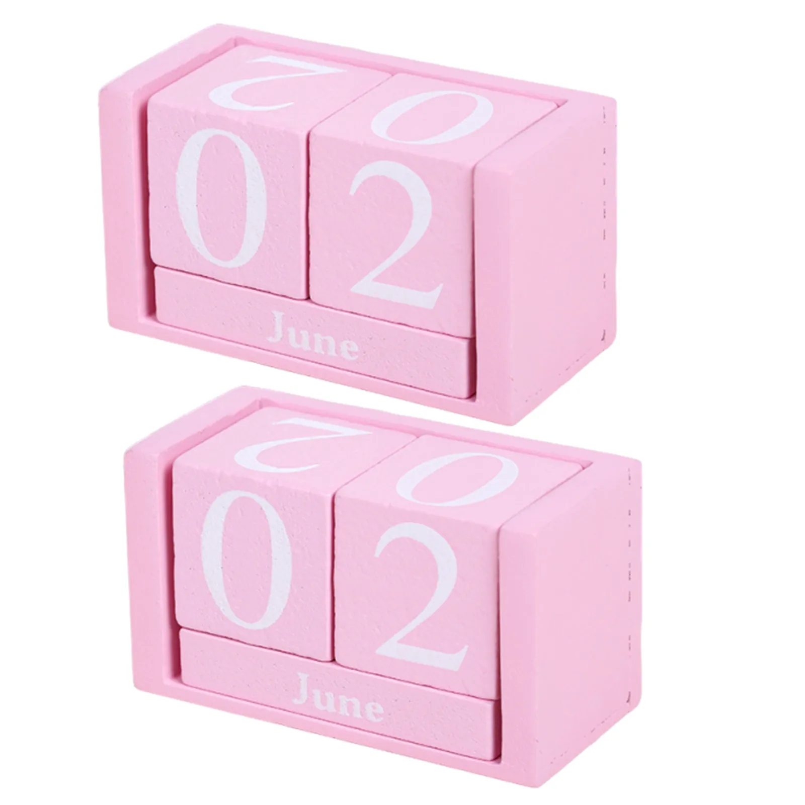 

2 Sets European Retro Block Table Calendar Wood Block Perpetual Calendar With Rotatable Monthly Date Display Desktop Calendar