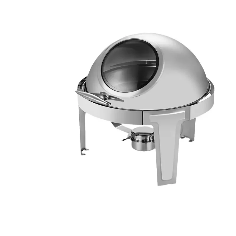 Stainless Steel Hydraulic Food Warmer Buffet Set for Hotel Restaurant Golden Wedding Counter Display Chafing Dish Equipment