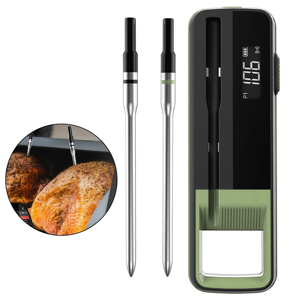 

Smart Wireless BBQ Grill Thermometer with Preset Meat Cooking Levels App Control Temperature 30 to 300 Celsius