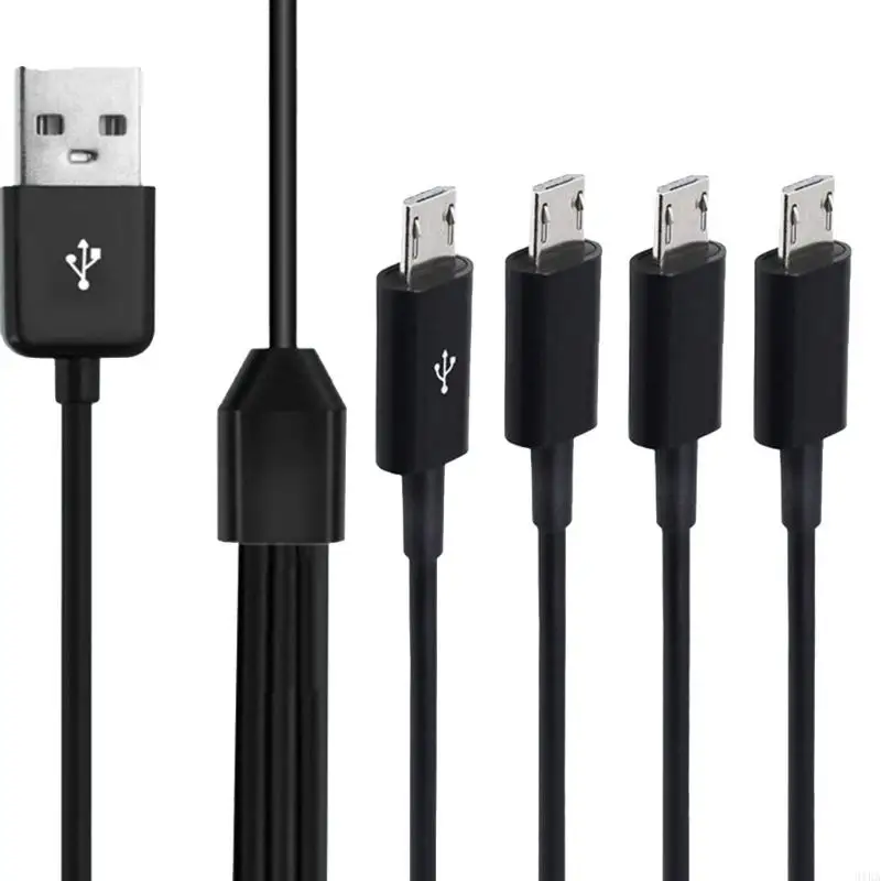 31KA Convenient 4 Way Micro USB Charging Cable Multi Cable Multiple Devices with Ease 7.87inch/59.06inch