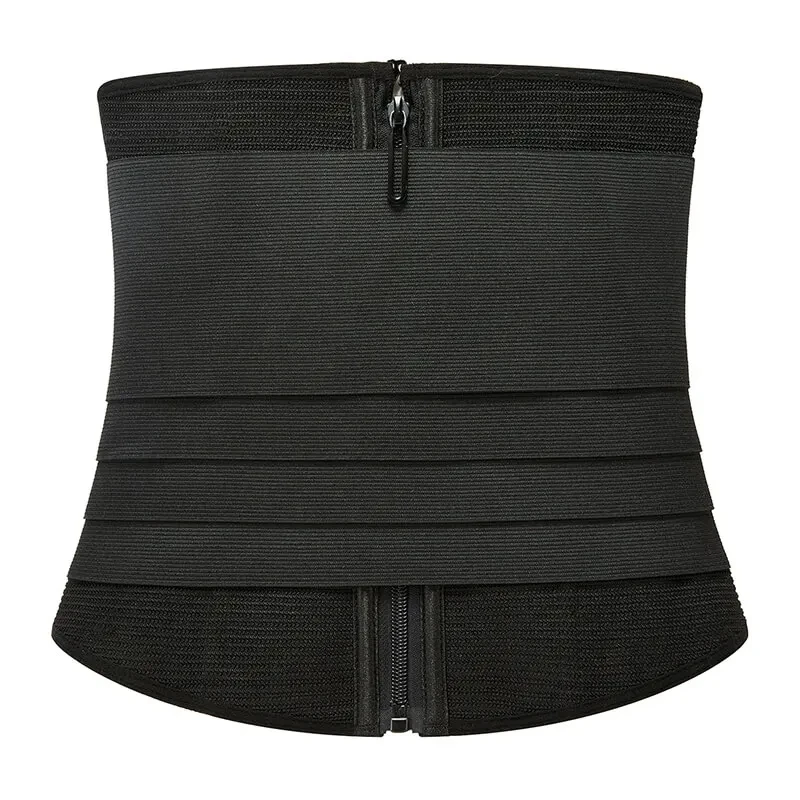 Zipper Waist Trainer Trimmer Corset Women Slimming Sheath Flat Belly Snatch Me Up Bandage Wrap Fitness Girdle Detachable Belt