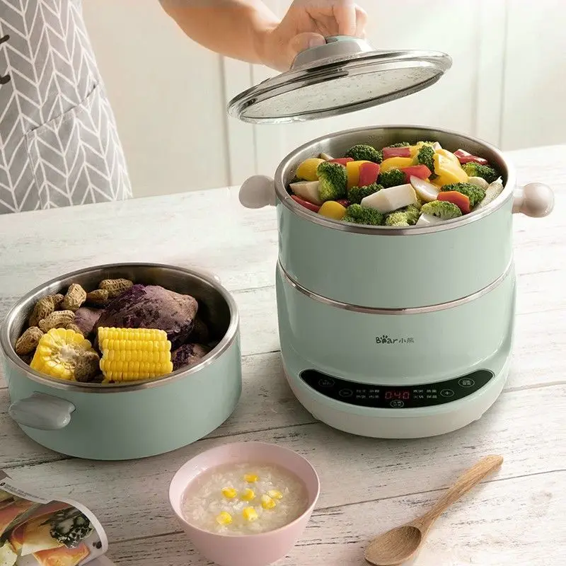 Little Bear MIUI 4L Electric Food Steamers Stainless 2 Layers Buffet Food Warmer Timing Steamer For Dumplings