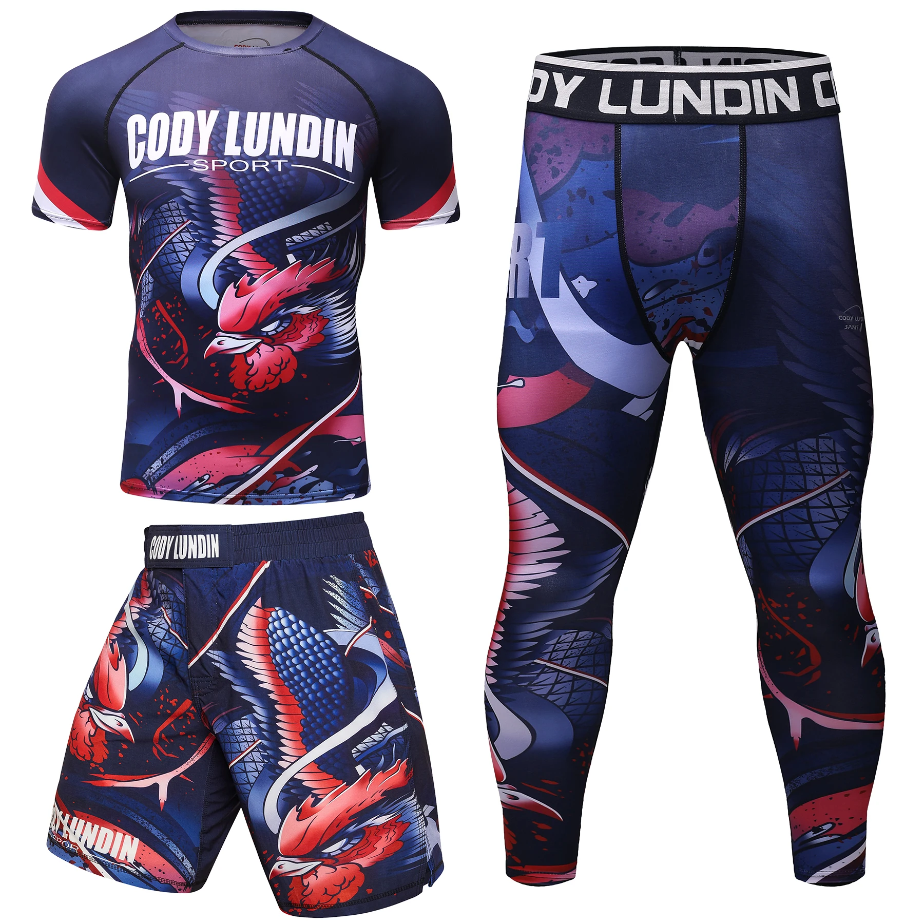 

Cody lundin offical store Jiu Jitsu Gi Compression Shirt + Taekwondo Pants Trousers Man Boxy Tee Track Suits for Men Sportswear