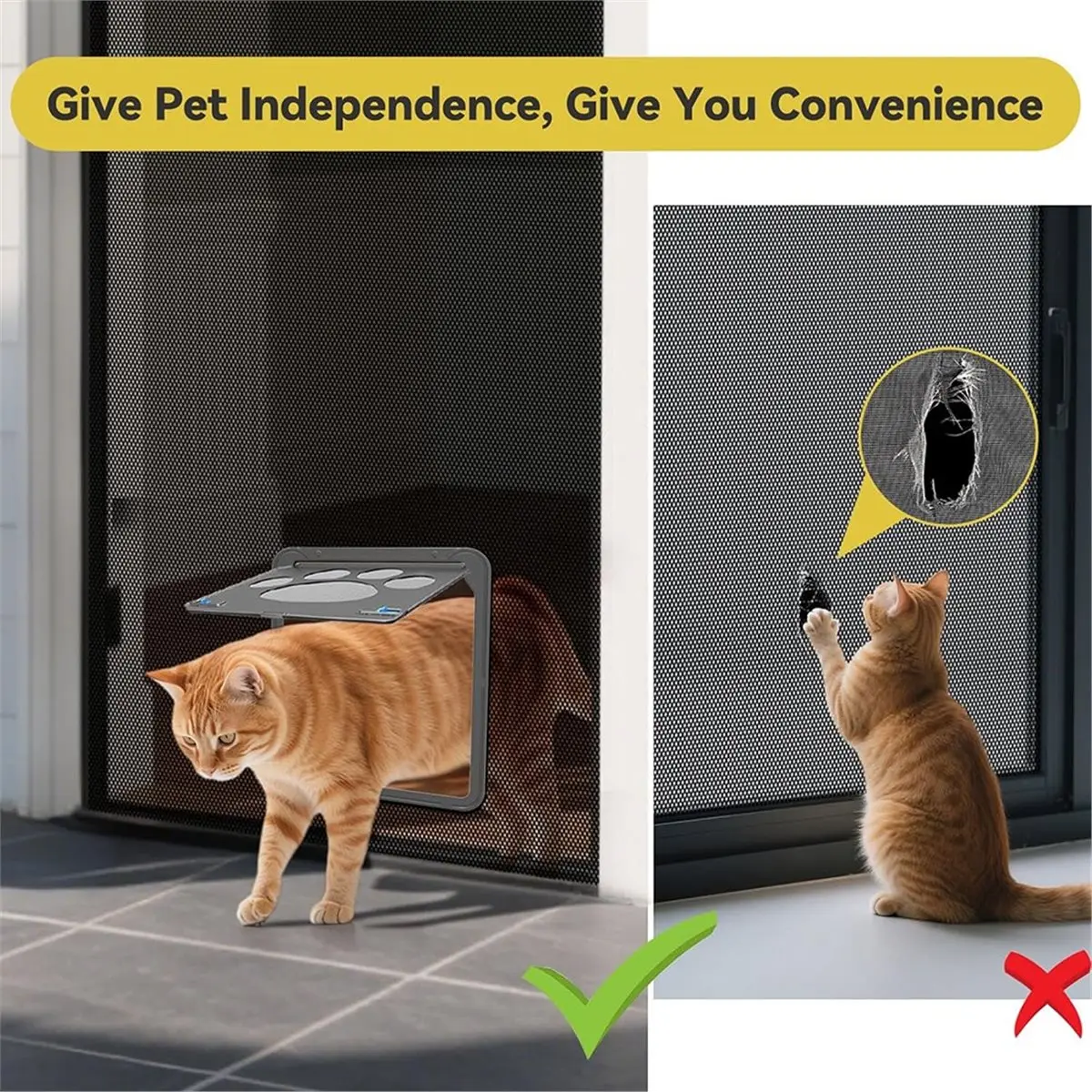 2026 Trend Dog Door for Screen Doors, Large Magnetic Locking Pet Door for Medium to Large Dogs, Sturdy ABS