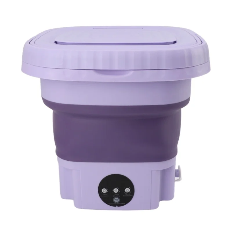 

Mini Foldable Washing Machine 11L Portable Bucket Washer Automatic With Drainage Pipe For Dorm RV Travel Apartment Use