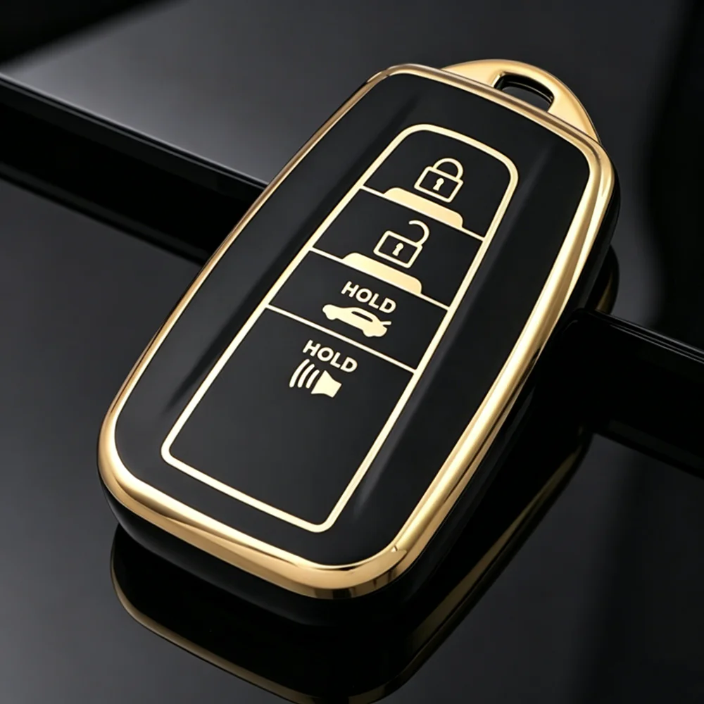 2/3/4 Buttons TPU Car Key Case Cover For Toyota Corolla Prius Camry CHR C-HR RAV4 Altis Land Cruiser Prado Key Shell Fob Keyring