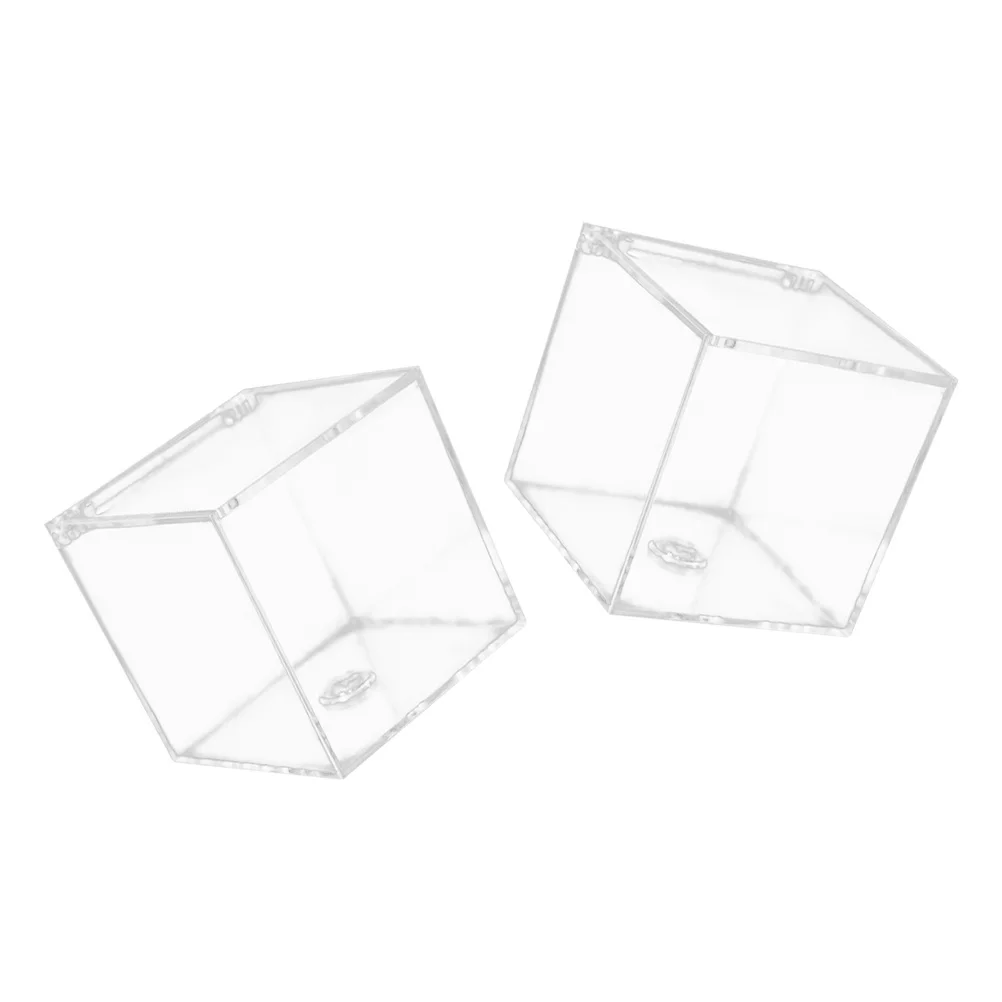 

2Pcs Portable Transparent Acrylic Candy Box Food Grade Biscuit Snack Cake Storage Container Transparent Candy Box