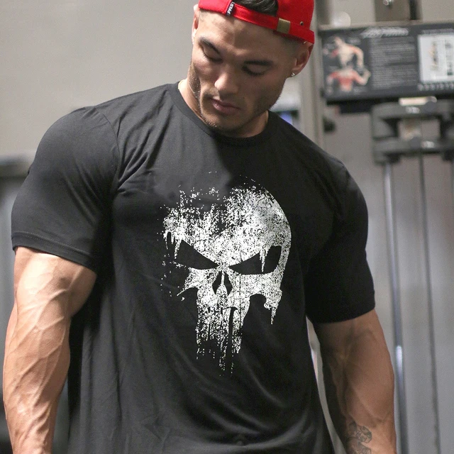 Camiseta deportiva de Punisher para hombre y mujer camisa de manga corta con cuello redondo 2024