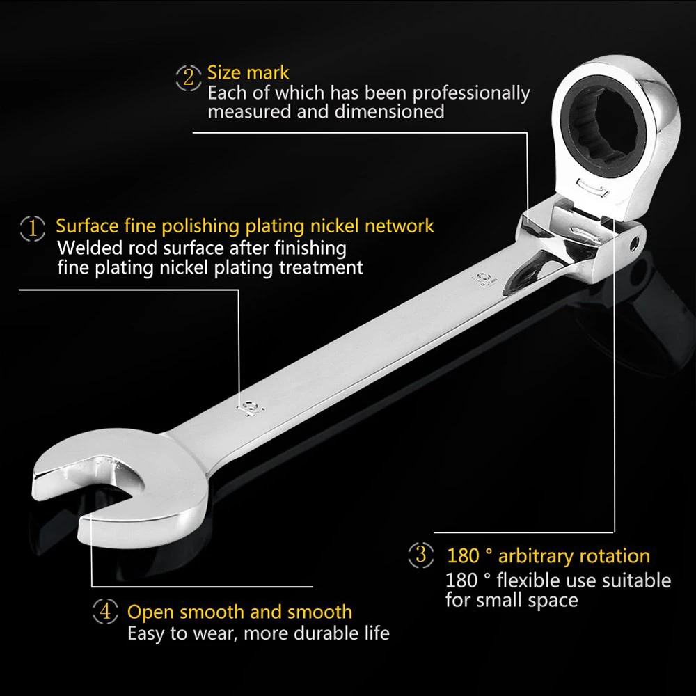 Ratchet Wrench,Tool Set,5/7/12PCS ,of Combination Tool,72-tooth Combination Universal Wrench Ratchet,Double Head Key Spanners