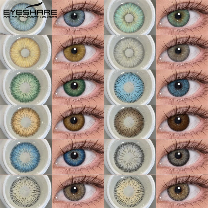 EYESHARE 2 pièces lentilles de contact de couleur pour les yeux contatos pour les yeux verts de noël lentille de maquillage douce bleu gris lentille pour les yeux bruns de haute qualité
