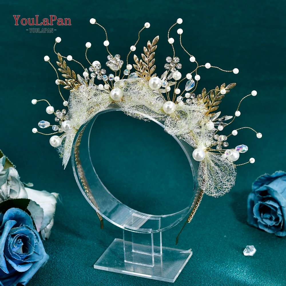 

TOPQUEEN Bridal Alloy Leaf Hair Accessories Handmade Wedding Tiara Fashion Women Hair Accessories Princess Headband Party HP943