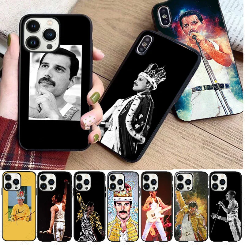 soft funda Funky Freddie Mercury Phone Cover For iphone 16pro 15pro 14pro 11pro 12pro 13pro max 16plus 7 SE XR 12mini Coque Case