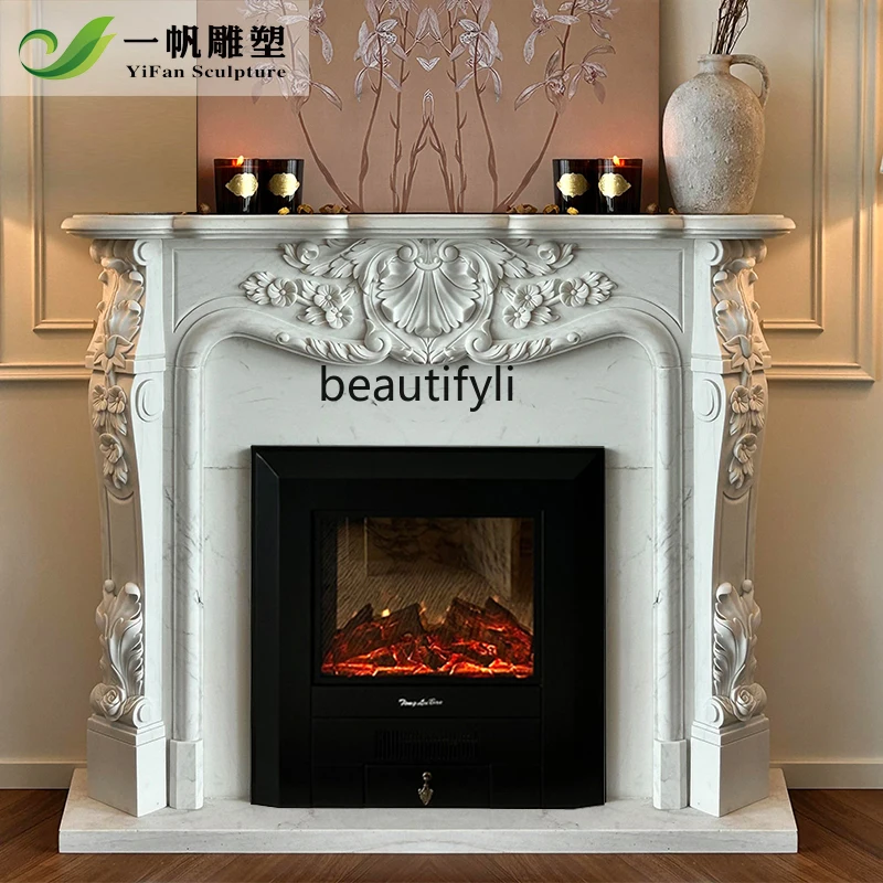 

Natural marble fireplace French, American medieval European marble stone fireplace decorative cabinet