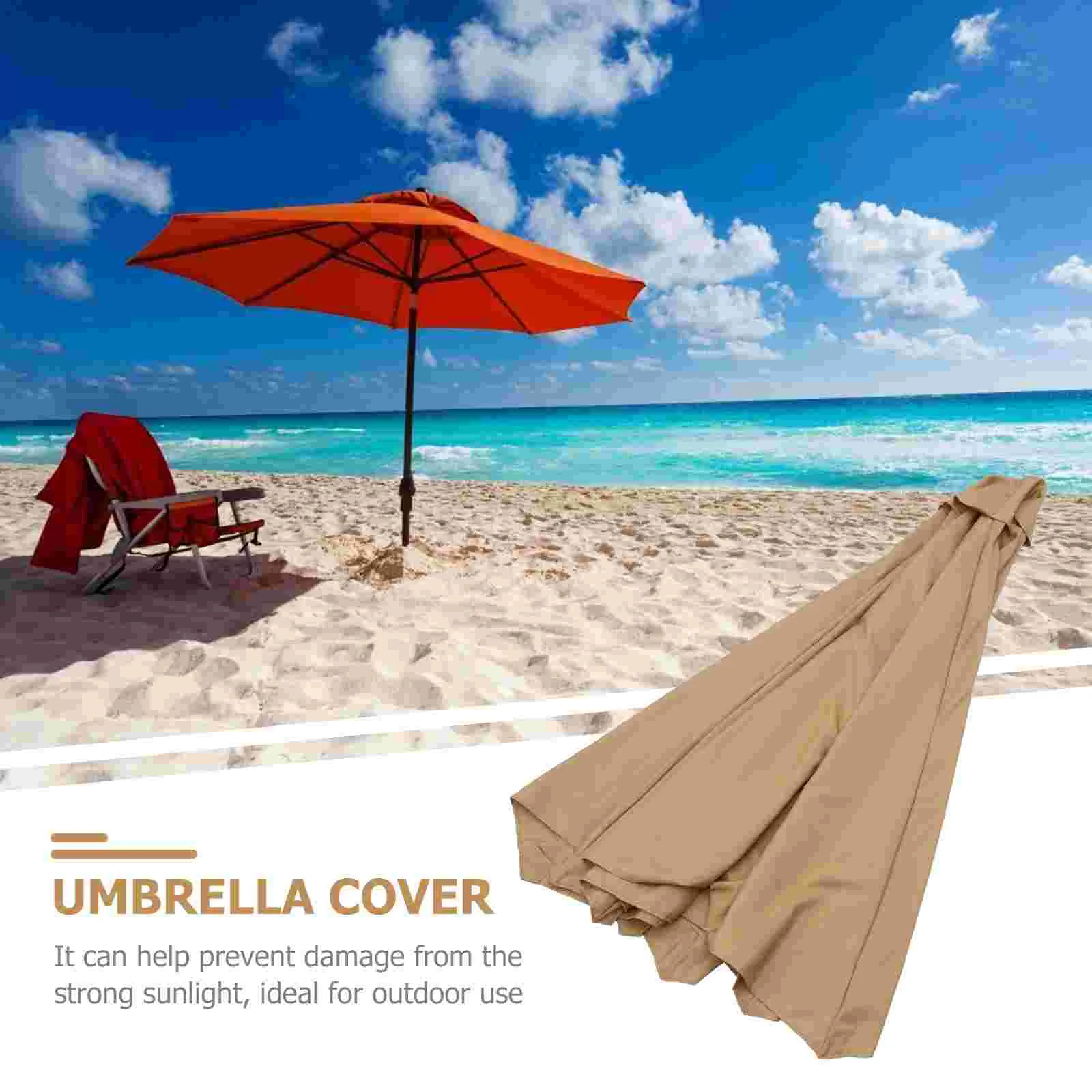 Sun Umbrella Replacement Outdoor Cover Large Fabric for Garden Patio Parasol 8 Bones Umbrellas Rain