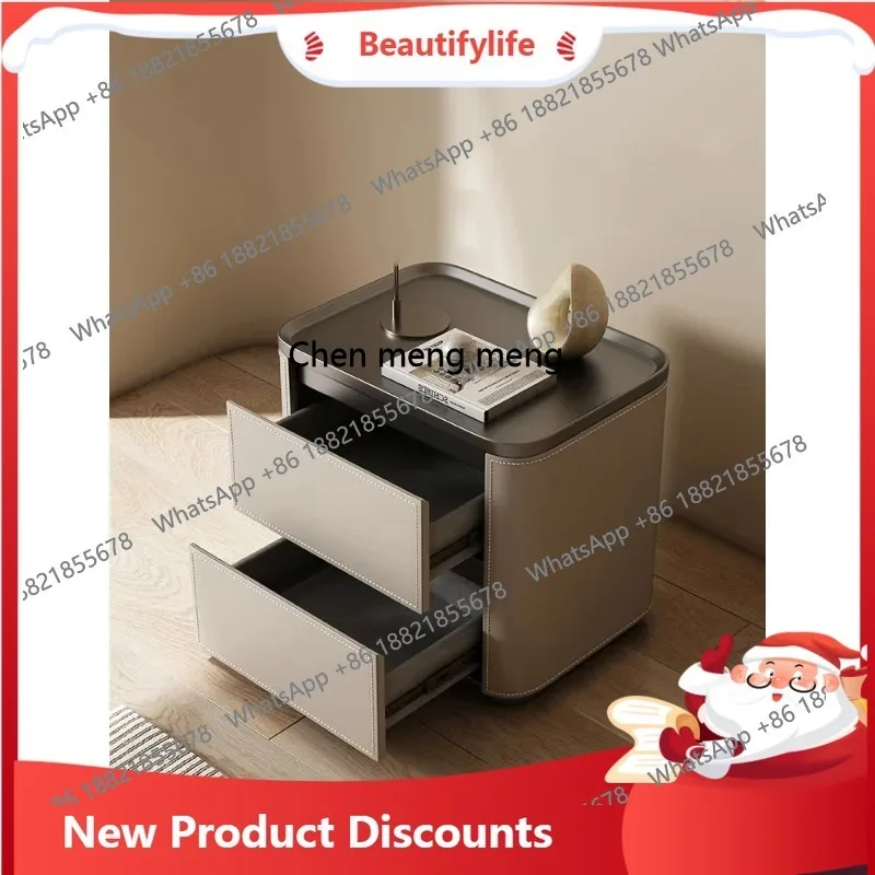 D178 d06 Creative Narrow Bedside Table, All Solid Wood, High-End Feel, Simple Modern Light Luxury, Master Bedroom Storage