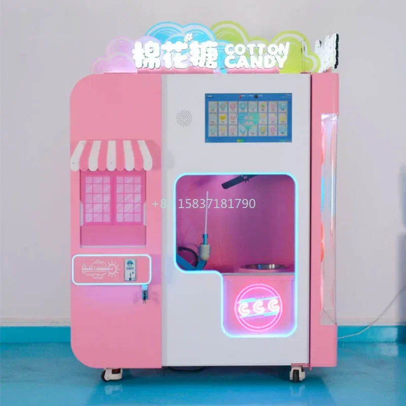 Electric Automatic Floss Cotton Candy Vending Machine Scan Code Pay Coin-operated Cotton Candy Making Machine for South Africa