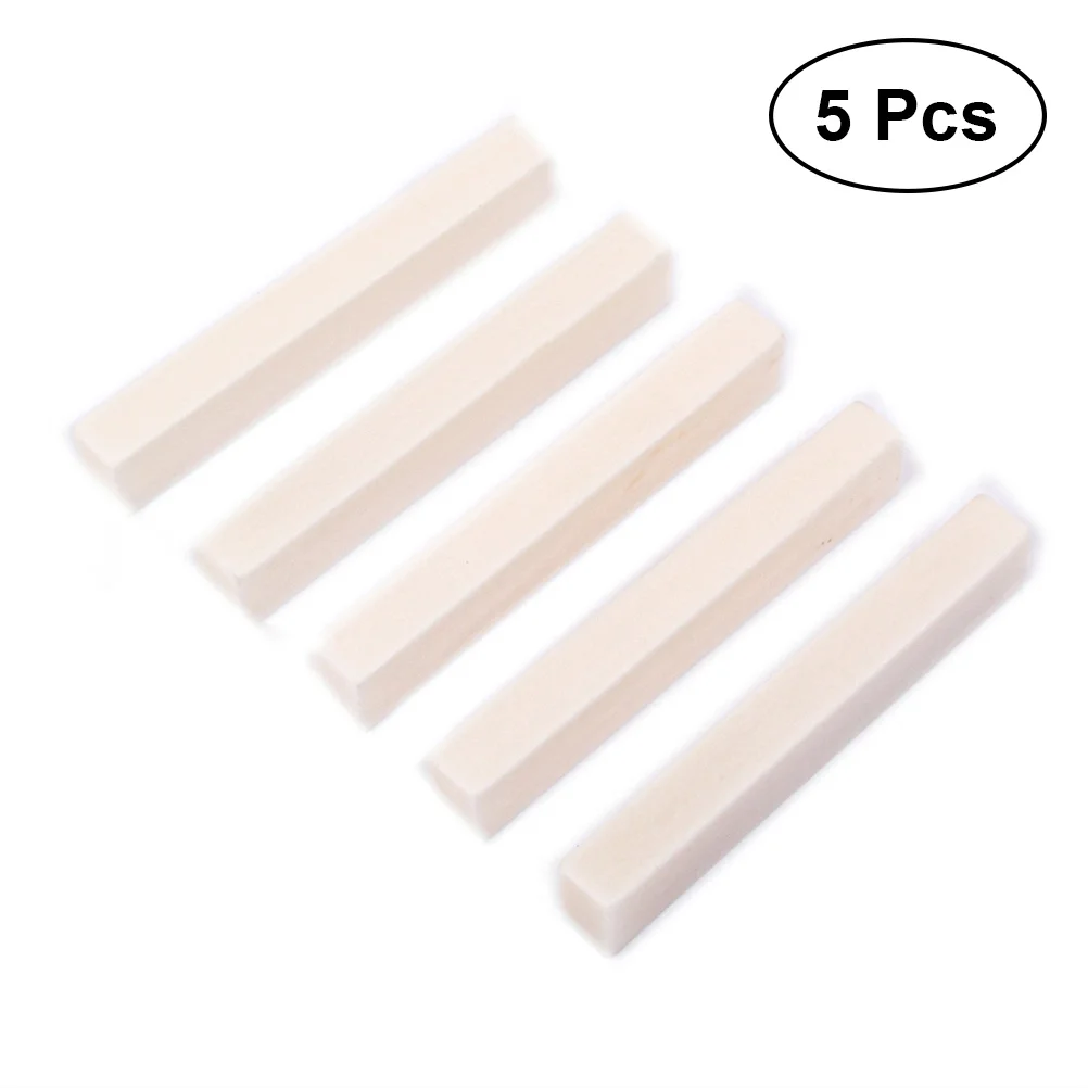 

5pcs Artificial Bone Guitar Saddle Replacement For Acoustic Bass Lightweight Durable Polished Ivory Instrument Accessory