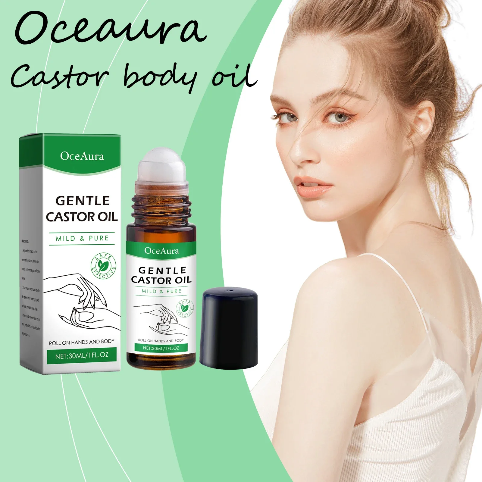 

Oceaura Castor Essential Oil Daily Nourishing Hand Body Reduce Dryness Improve Roughness Relief Discomfort Non-greasy Castor Oil