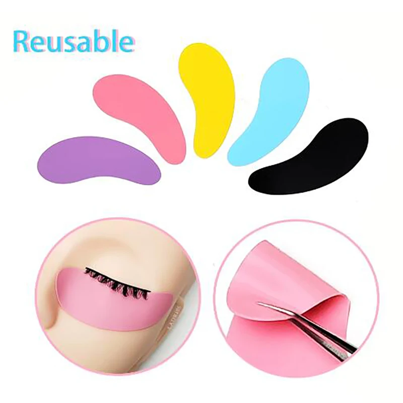 Coussinets réutilisables en silicone pour les yeux, extension de cils, patchs en hydrogel, outils de maquillage, 1 paire