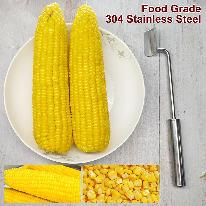 Corn on the Cob Remover Stainless Steel Planer Ergonomic Handle Peeler Peel, Separate & Enjoy Fresh Corn with Minimal Effort