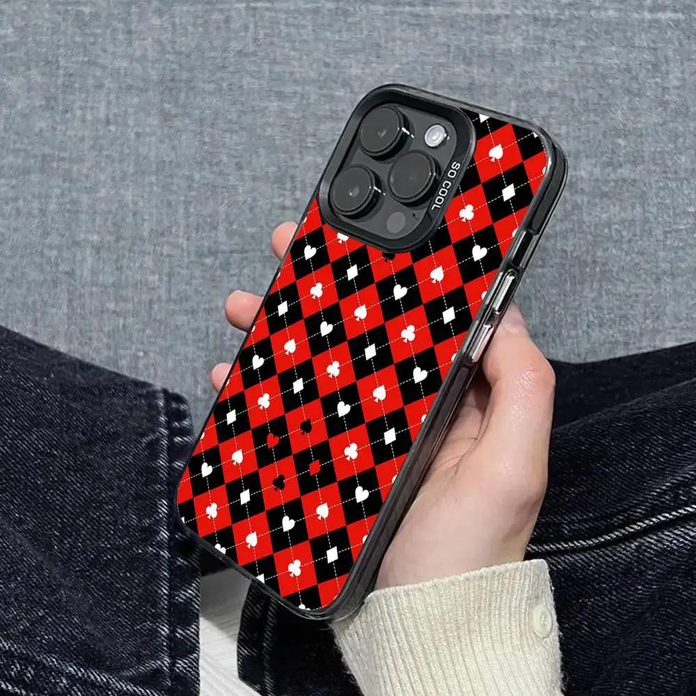 بوكر بطاقة دعوى جراب هاتف آيفون 17 16 15 14 13 12 11 برو ماكس زائد اللون للصدمات عودة غطاء فضي