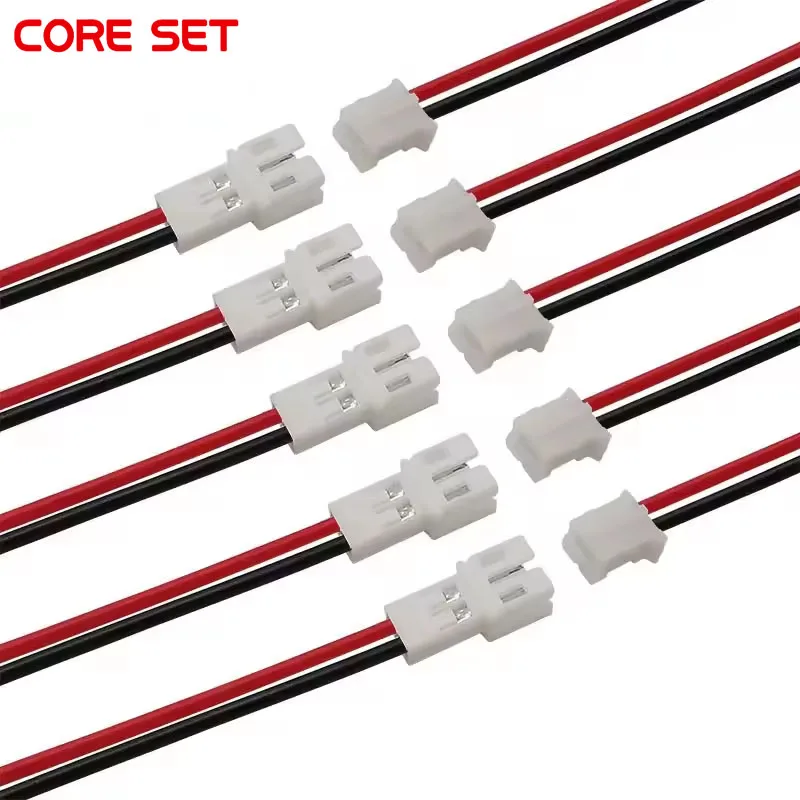 5Pairs Mini Micro JST PH 2.0mm Pitch 2 Pin Male Female Jack Wire Cable Connector PH2.0 2P Plug Socket Connectors 26AWG 200MM