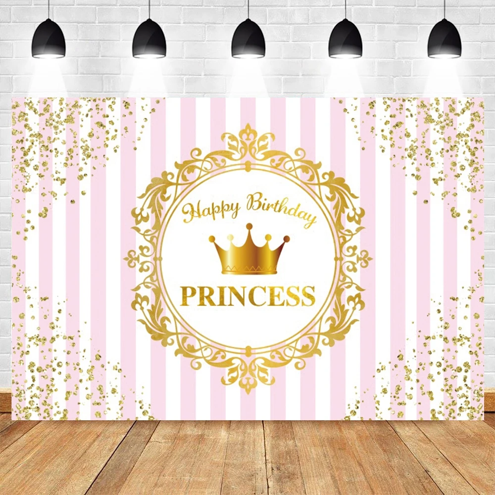 Newborn Baby Shower Backdrop Boy or Girl Prince or Princess Baby 1st Birthday Party Decor Photographic Background Photo Props