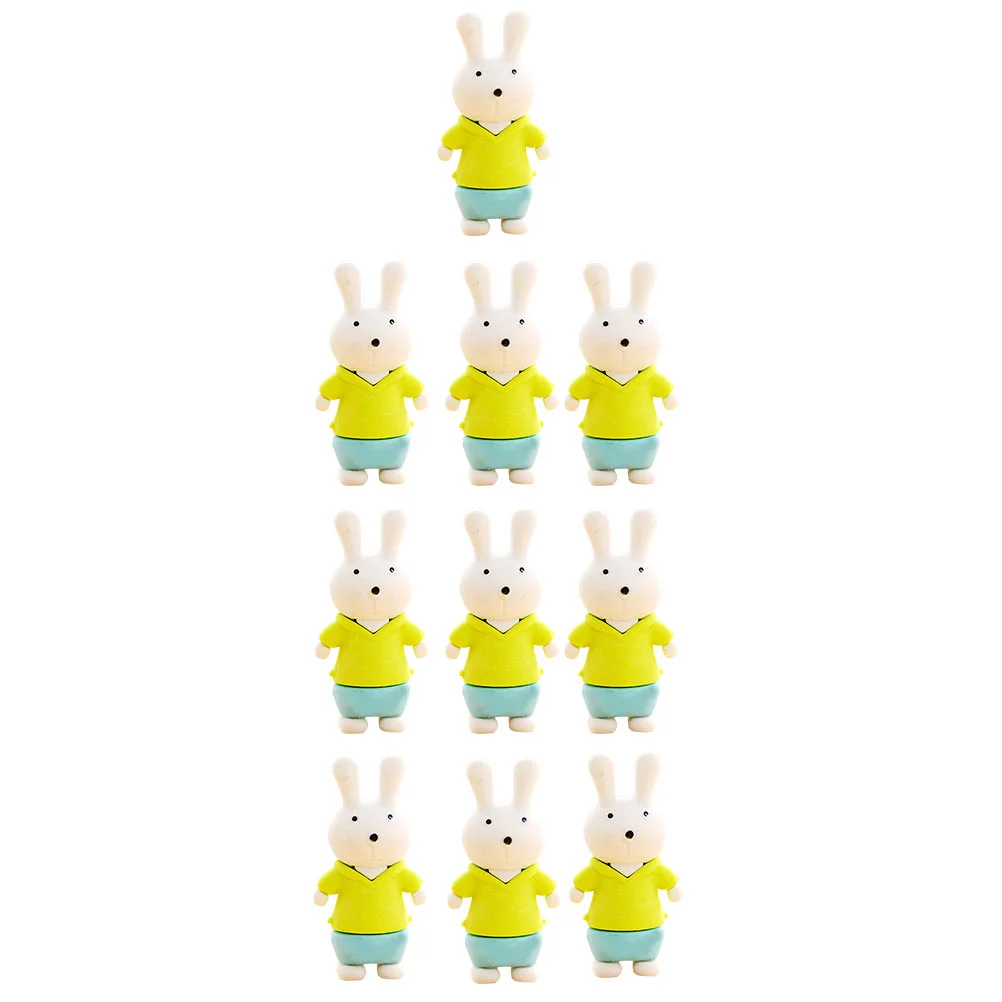 16 Pcs Kids Erasers Rabbit Used Korean Version Cartoon Student Mini for Classroom