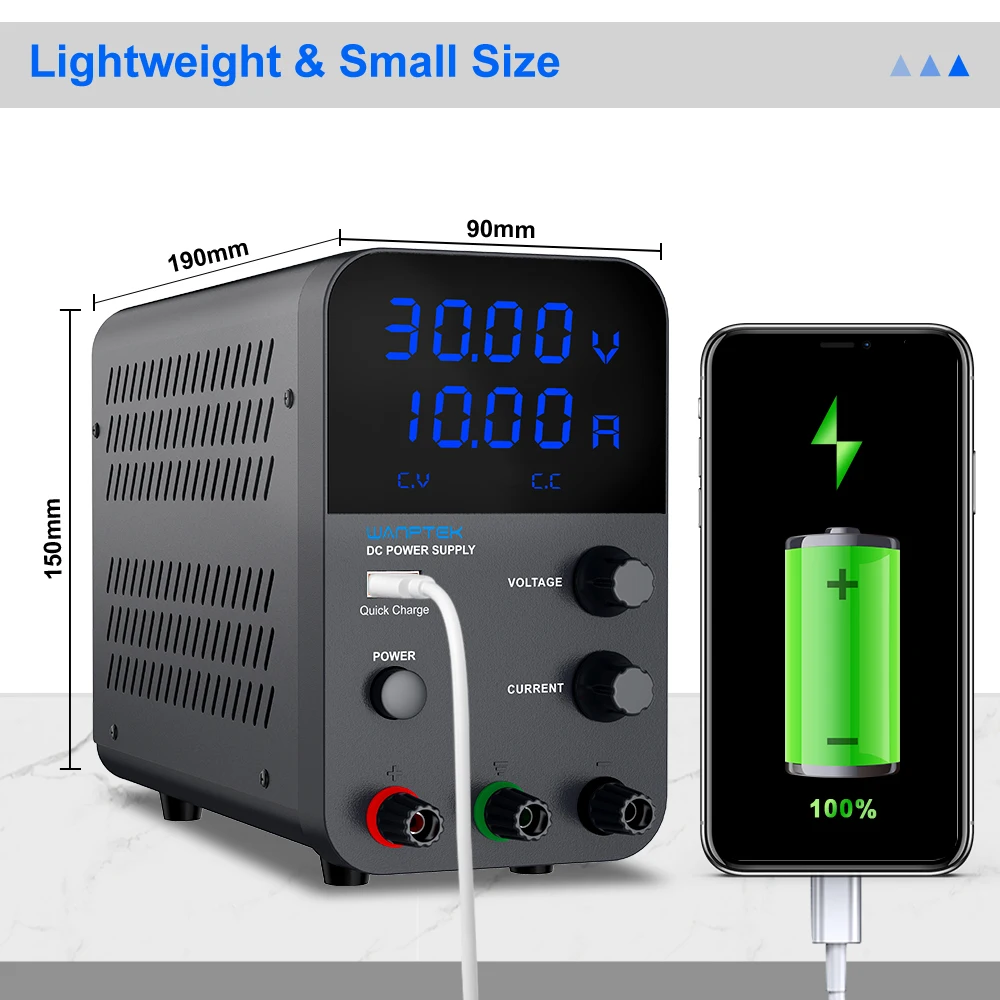 Imagem -03 - Wanptek Fonte de Alimentação dc Ajustável Banco de Laboratório Fonte de Alimentação Regulada 30v 10a 60v 5a 120v 3a