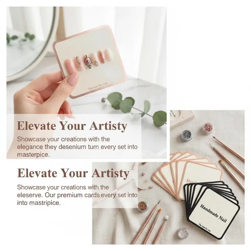 Press On Nail Packaging Card 10Sheets Instruction for False Nails Salon Display Solution Convenient Organizer for Nail Artists