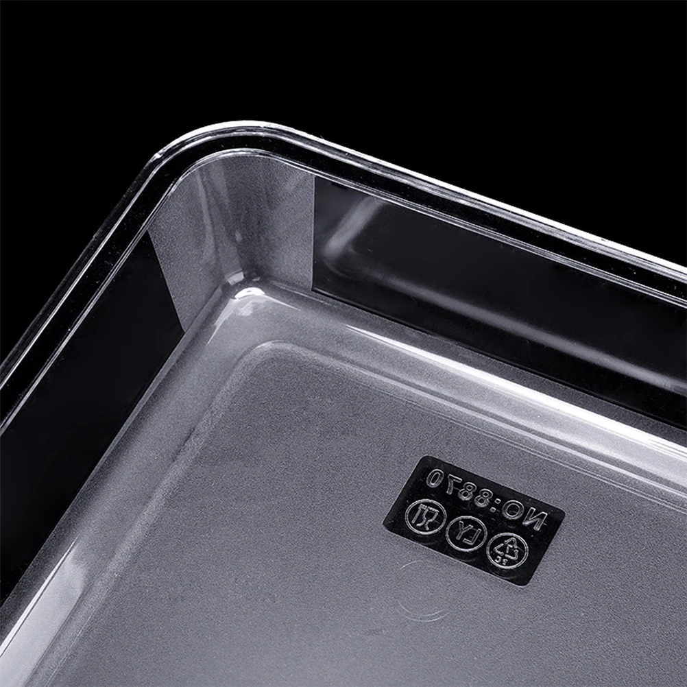 

Premium Food Storage Tray Clear Acrylic Transparent Rectangular Heavy Duty Party Serving Platter Anti-Slip Frosted Bottom