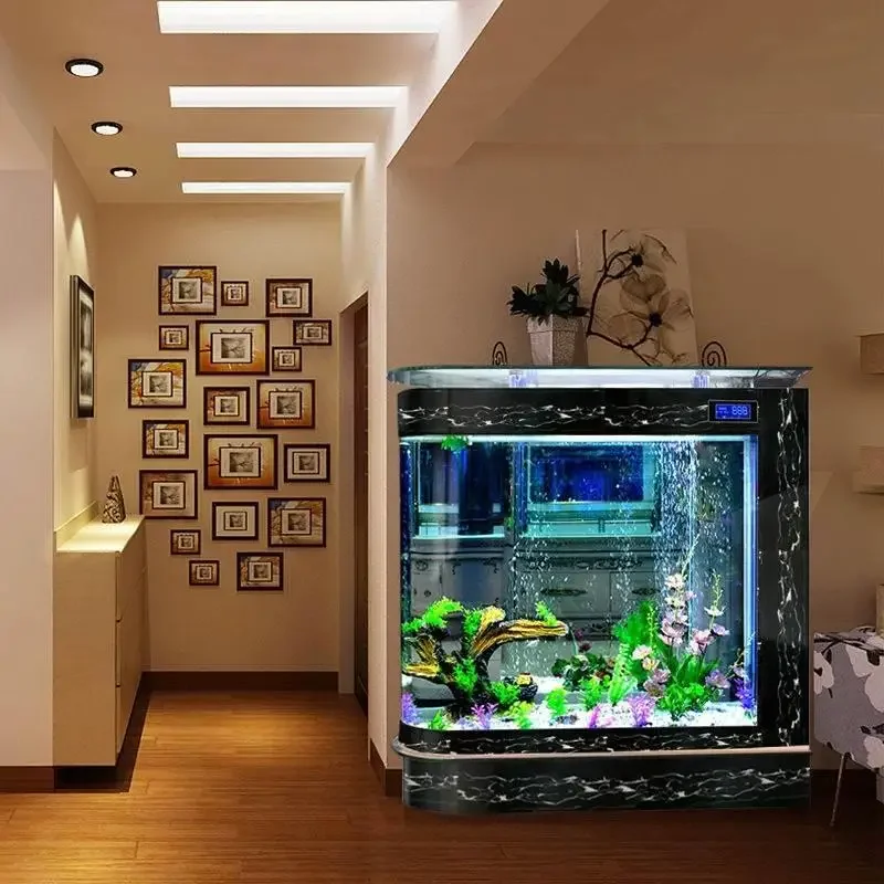 Bullet fish tank living room household medium aquarium long 1/1.2/1.5 meters ecological floor screen fish tank