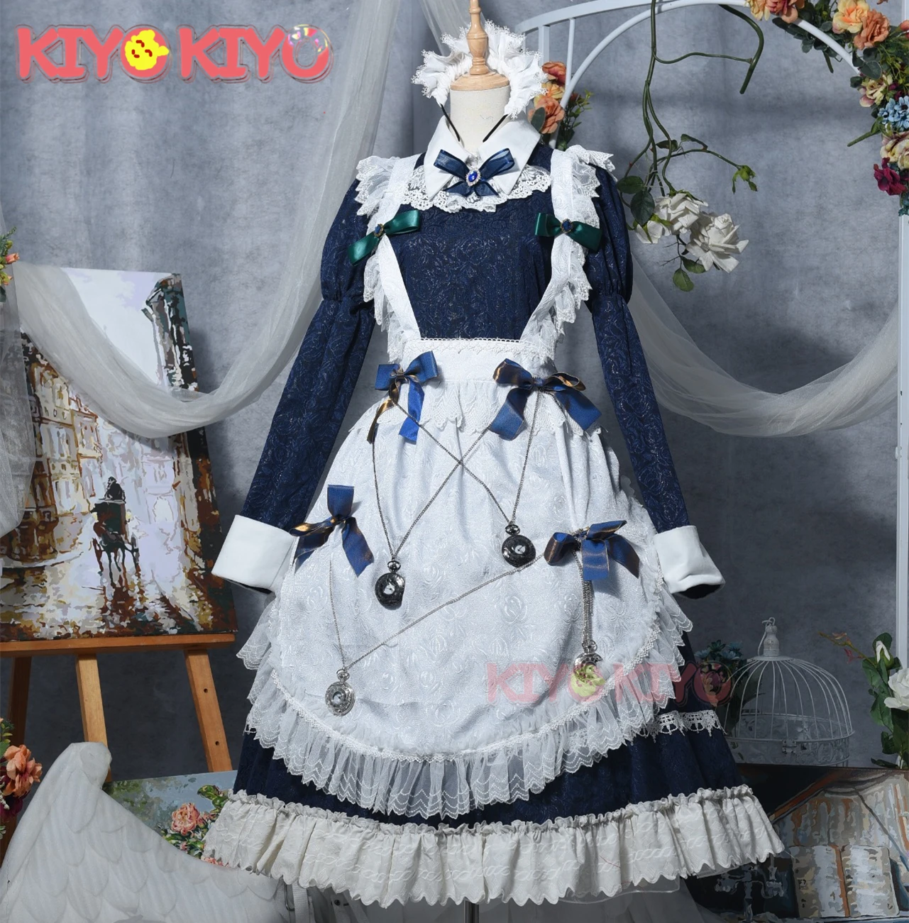 KIYO-KIYO Custom size made Touhou Project Izayoi Sakuya Cosplay Costume gorgeous Maid dress female Halloween Party Costumes wome