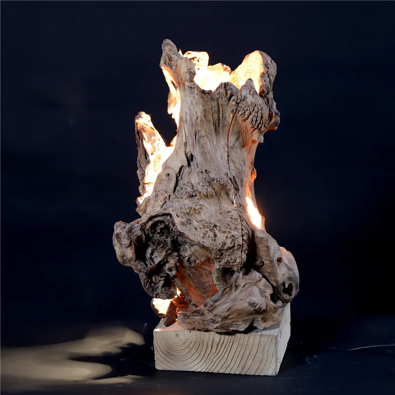 Professional handmade log craft floor lamps, pastoral warm homestay hotel decorative lamps