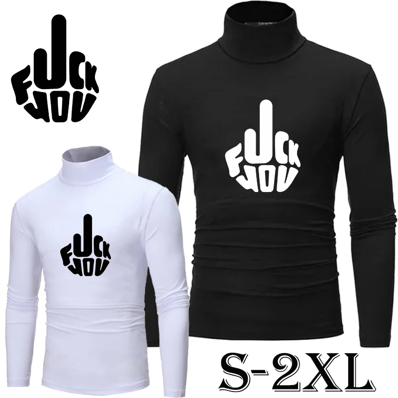 

New Fashion Base Tee Shirt Men Slim Fit Knit High Neck Pullover Turtleneck Sweater Tops Shirt