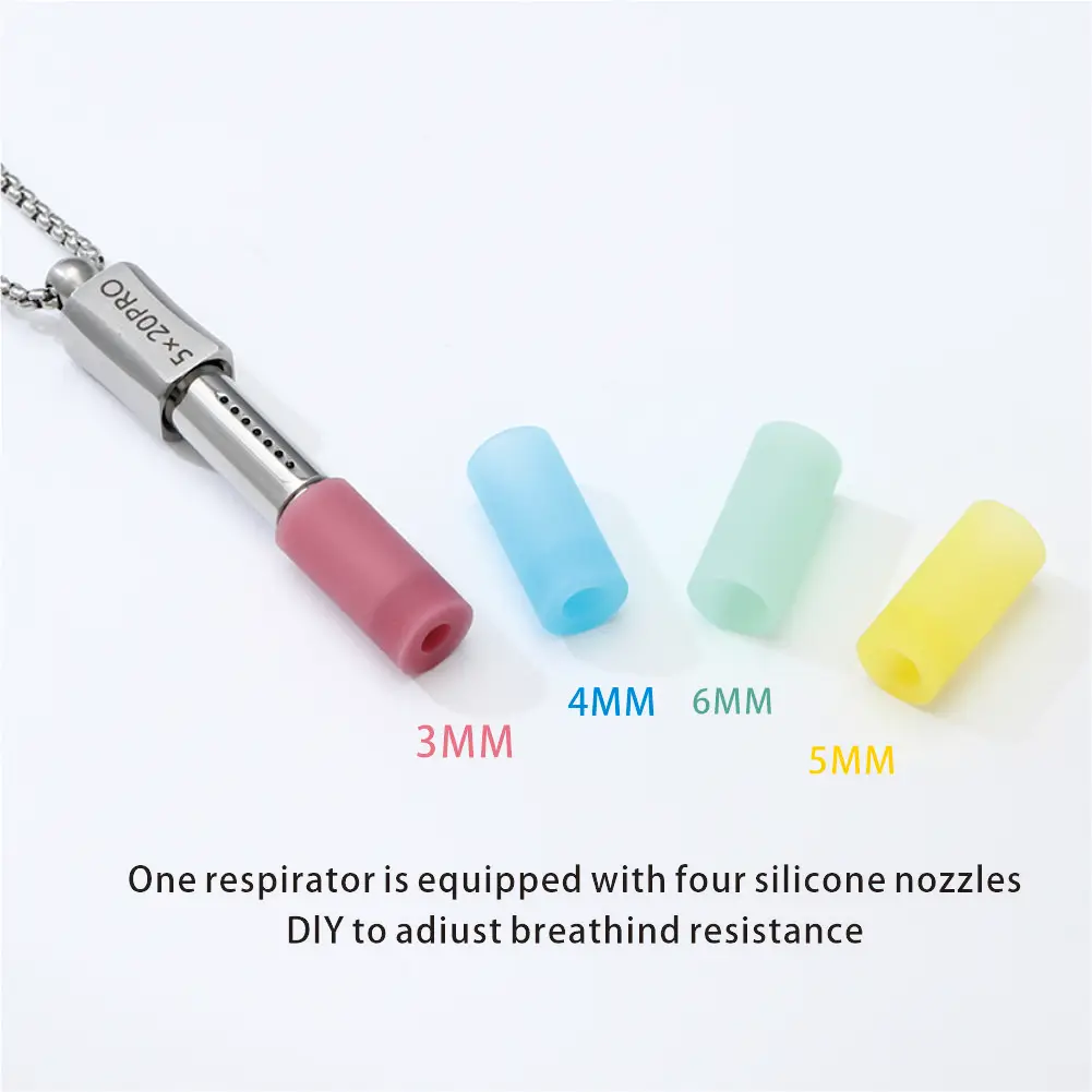 Quit Smoking Aid & Mindful Breathing Whistle Necklace – Aromatherapy Cotton Core for Stress Relief, Anxiety & Panic Reduction
