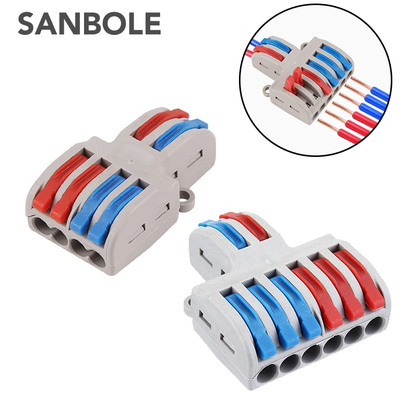 

5pcs/Lot SPL-22/42/62 Fast Wire Connector Universal Wiring Cable Connector Push-in Conductor Copper Terminal Block