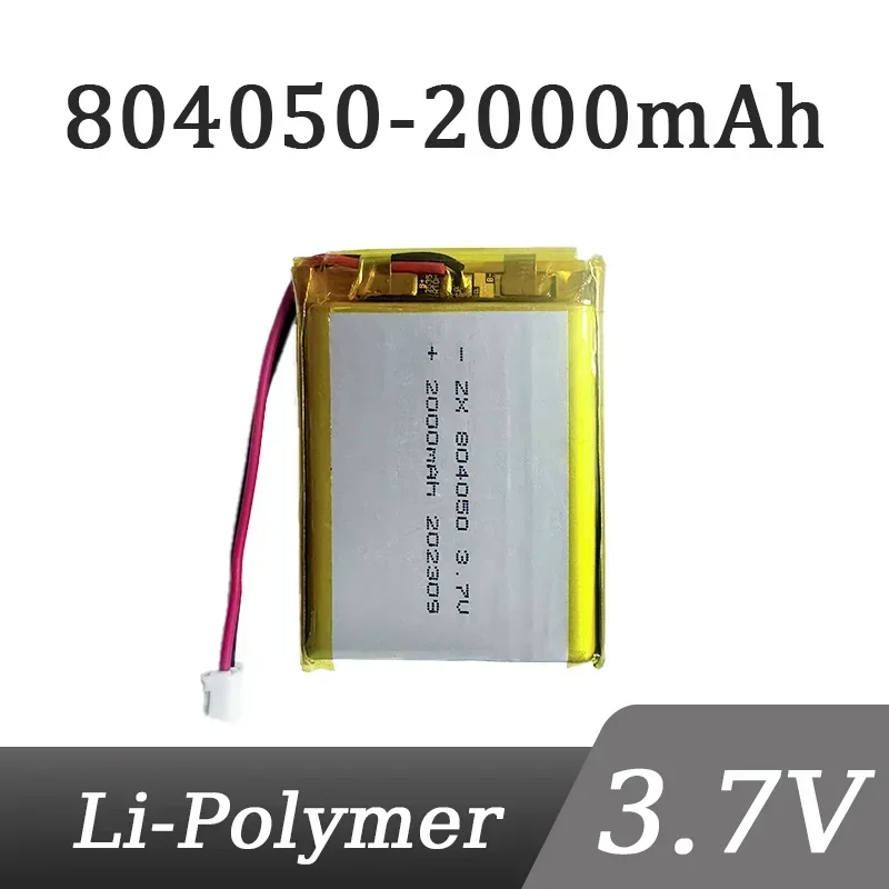 Batería de polímero de iones de litio, 3,7 V, 2000mAh, 804050, para modelo de avión, GPS, Mp3, Mp4, altavoz del teléfono, Bluetooth 104050(2500mAh)