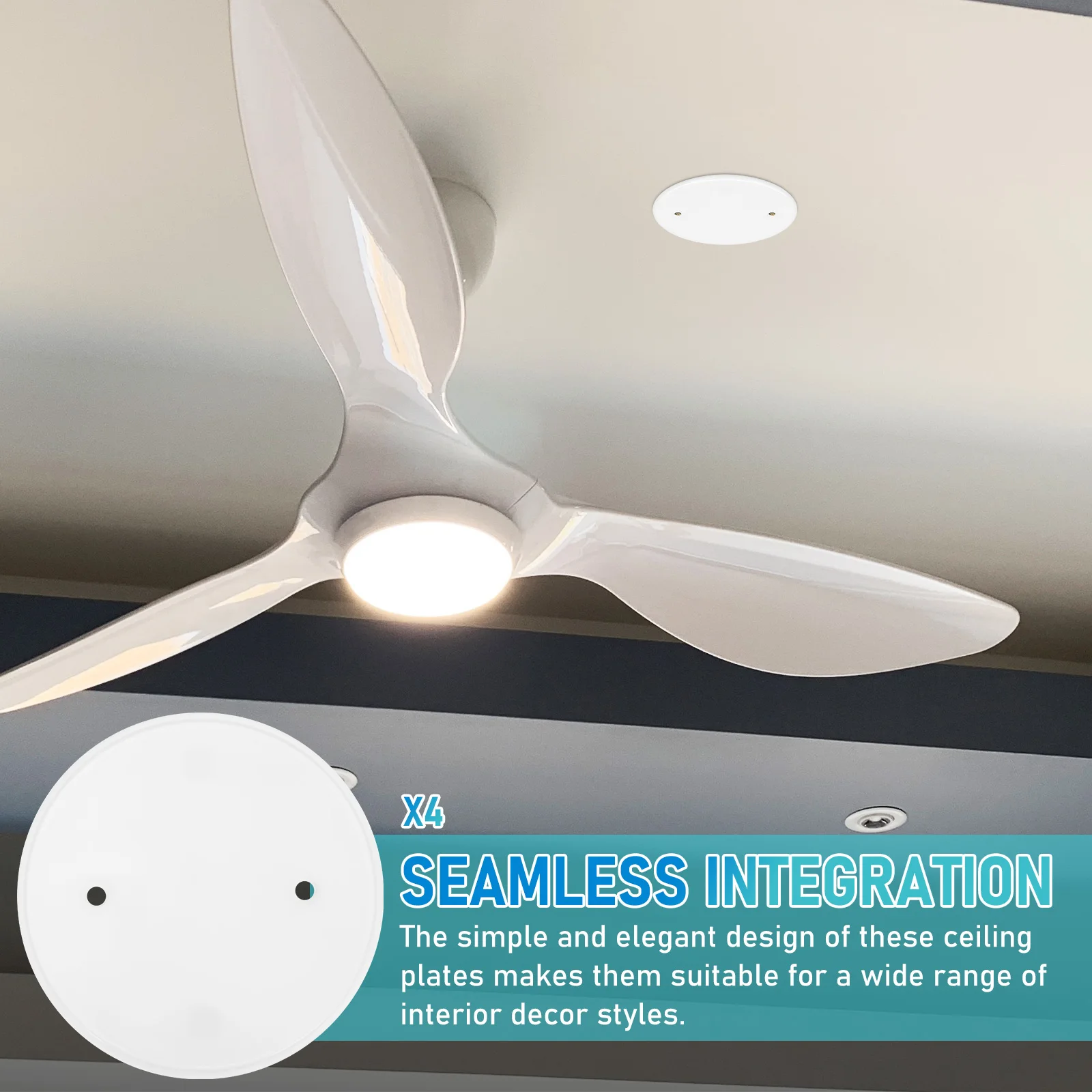 

20pcs Ceiling Blank Plate Electrical Panel Hole Outlet Pp Wall Fan Hole Cover Plastic Round Protection Cover Plate Replacements