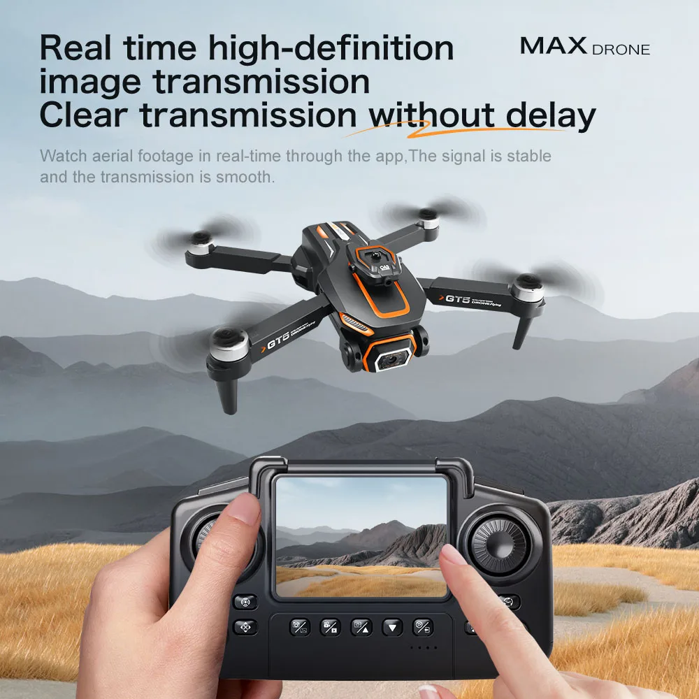 For Xiaomi GT5 RC Drone 4K Professional HD Camera WIFI FPV Dron 360° Obstacle Avoidance Brushless Large Screen Quadcopter Toys