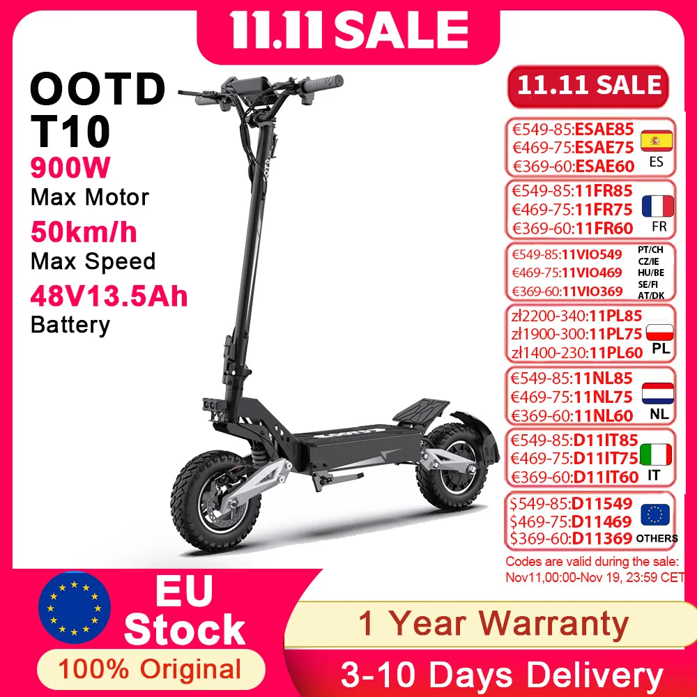 OOTD T10 elektromos roller 900W 48V