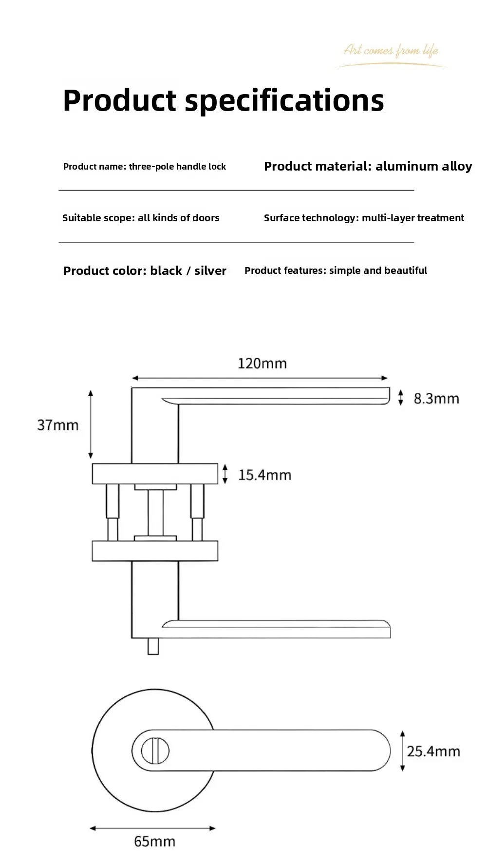 حمام من الفولاذ المقاوم للصدأ قفل باب بدون مفتاح قفل باب خشبي منزلي قفل داخلي مقبض باب مؤشر أسود وأحمر وأخضر #6