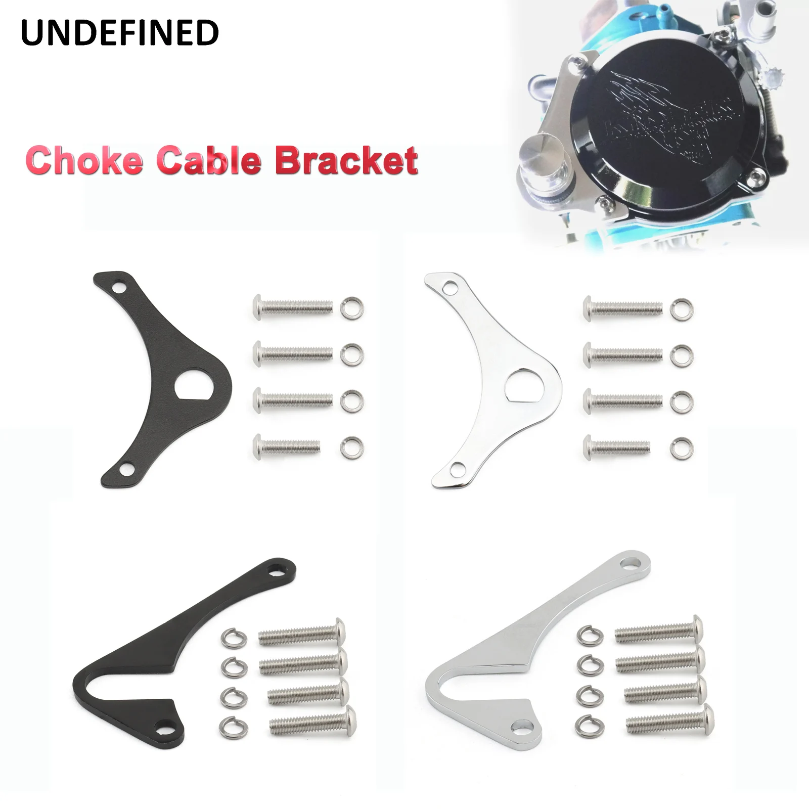 Motorcycle Custom Choke Cable Mount Holder Bracket Black For Harley Big Twin Sportster XL883 XL1200 Twin Cam with CV Carburetor