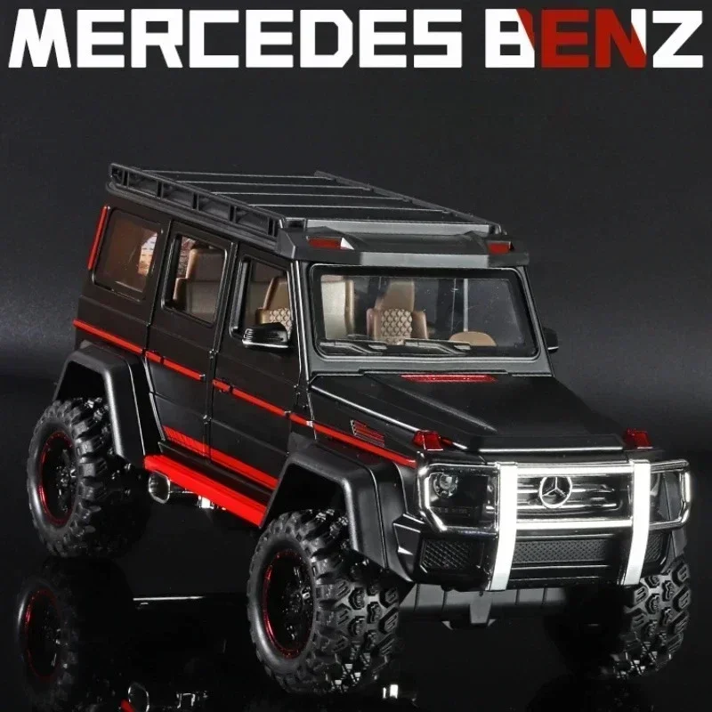1:24 Mercedes BIG G G63 Diecast Metal Alloy Model car Sound Light Pull Back With Spray Kids Toy Gift Collection A522