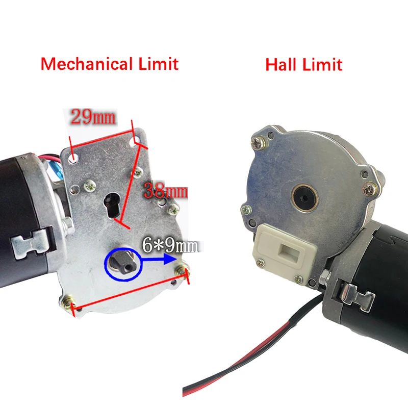 24V DC Electric Reversible Gear Motor Worm Gear Motor Torque 7-8N.m Hall and Mechanical Limit For Garage Door