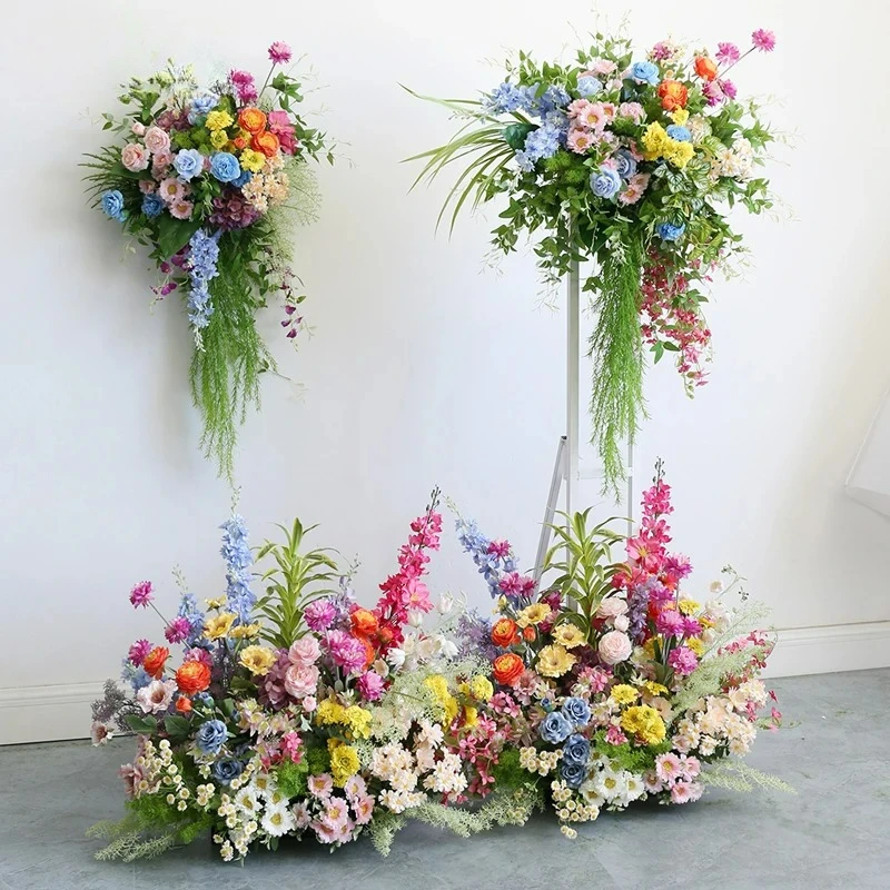 

Customizable Colorful Hyacinth Rose Hydrangea Arch Hang Floral Wedding Decor