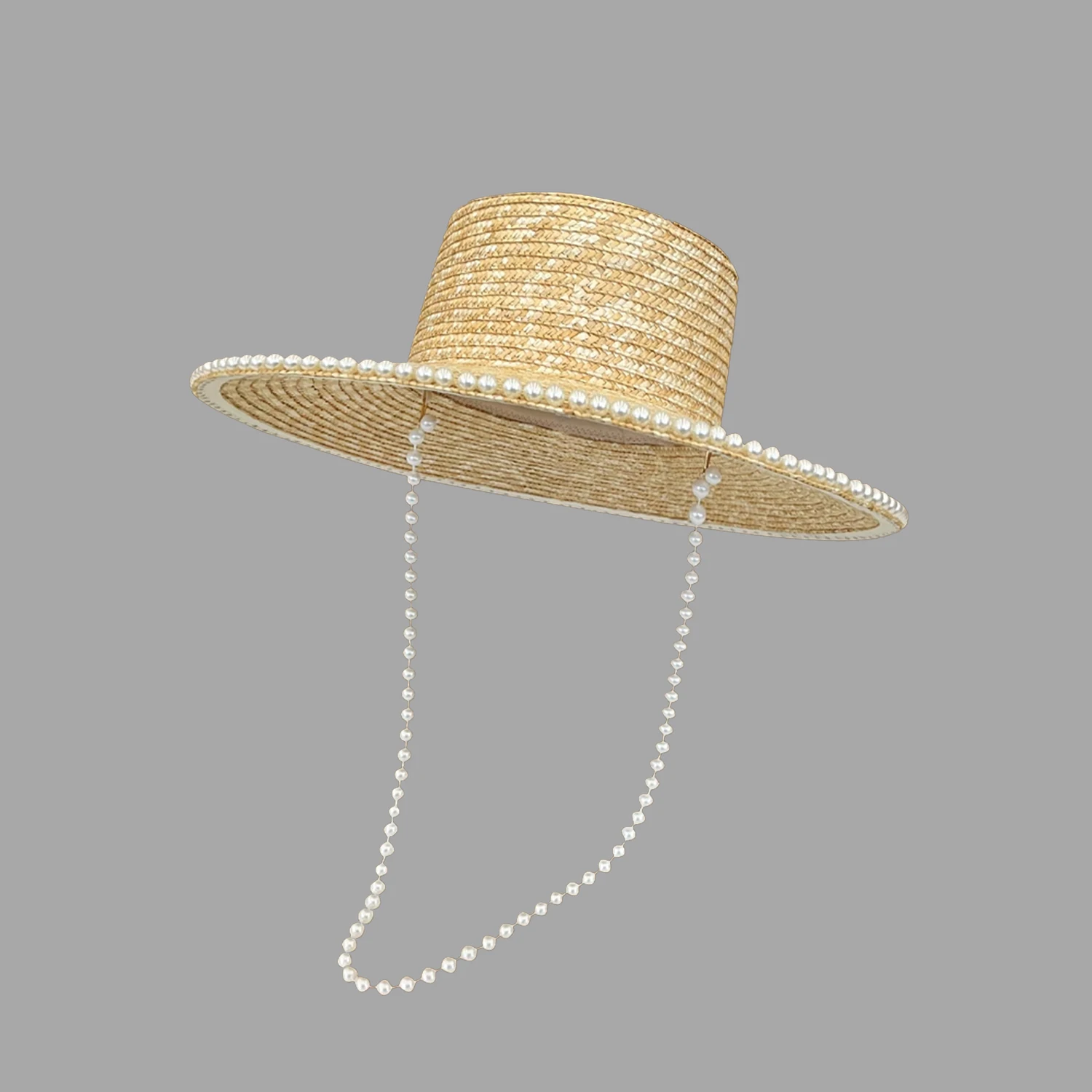 قبعة كنتاكي ديربي العصرية والساحرة، قبعة من القش على شكل سلسلة من اللؤلؤ على الشاطئ، غطاء رأس نسائي لحفلات الزفاف والشاي